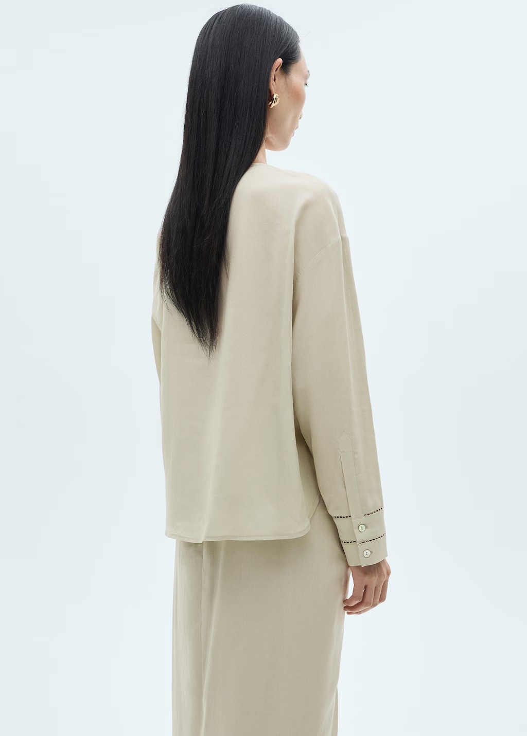 Lyocell blouse with openwork details 4 Lyocell blouse with openwork details