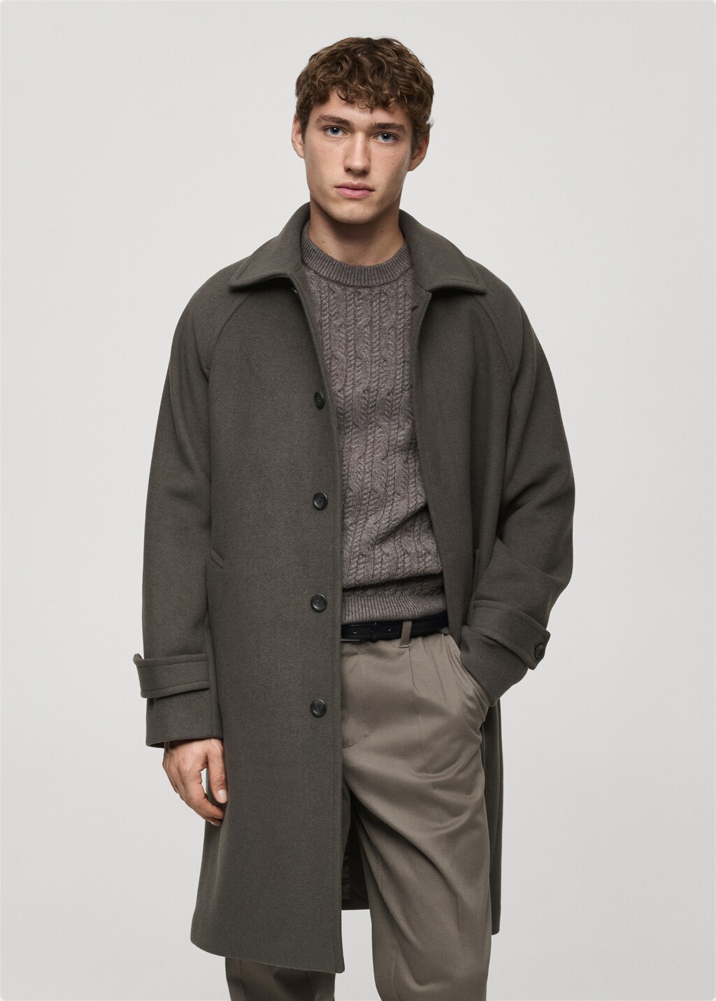 Long recycled wool coat