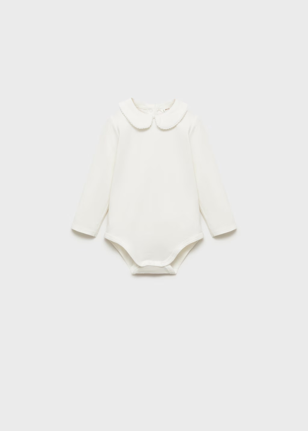 Cotton bodysuit with Peter Pan collar