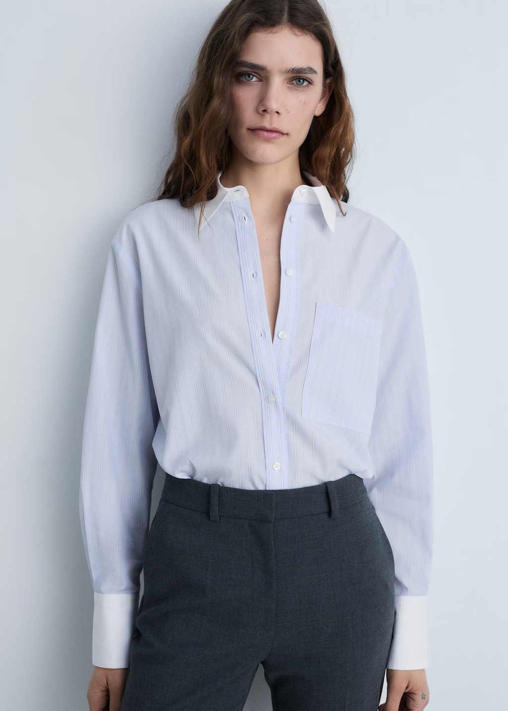 Cotton-blend combined shirt