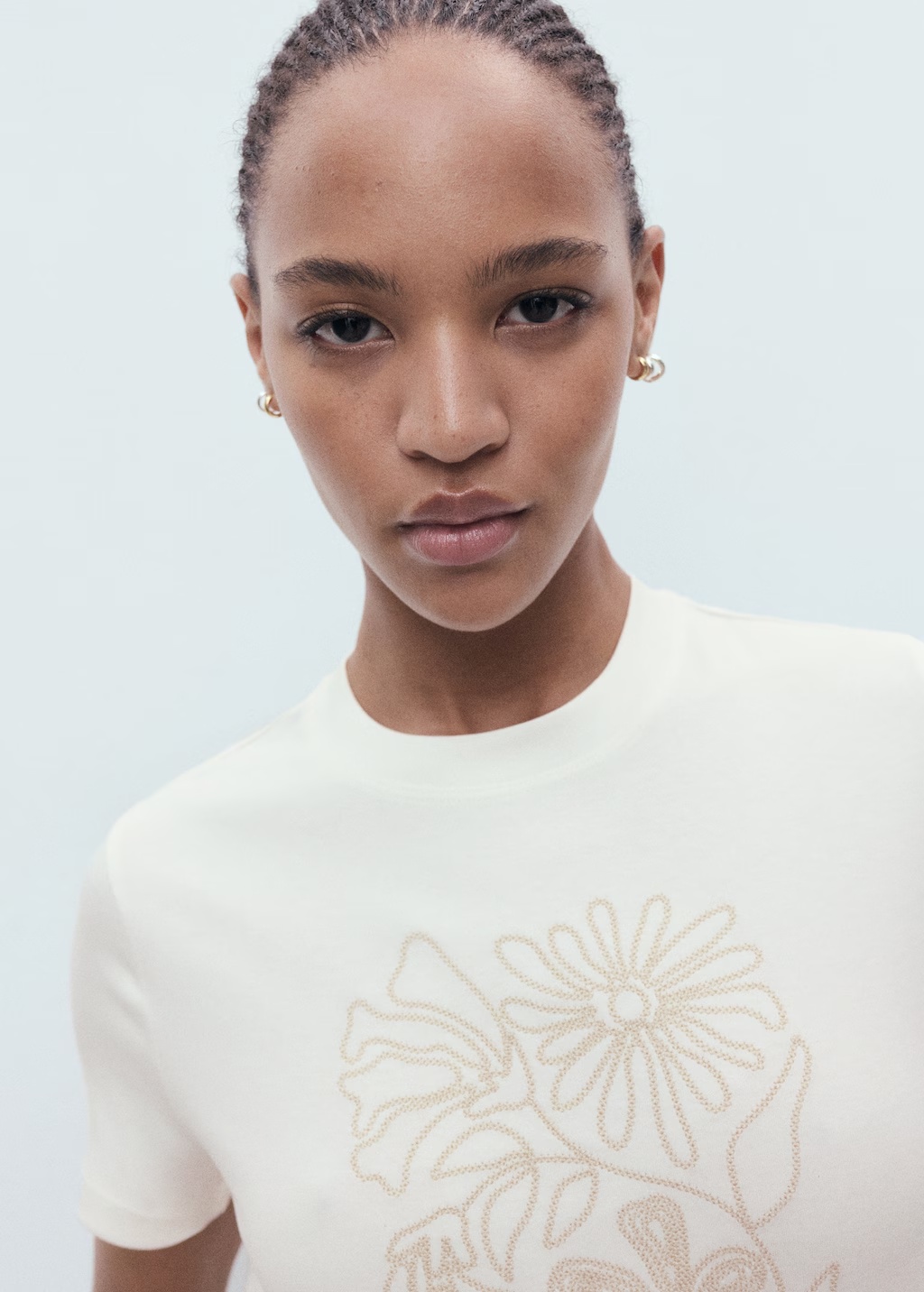 Floral-embroidered cotton t-shirt 5 Floral-embroidered cotton t-shirt