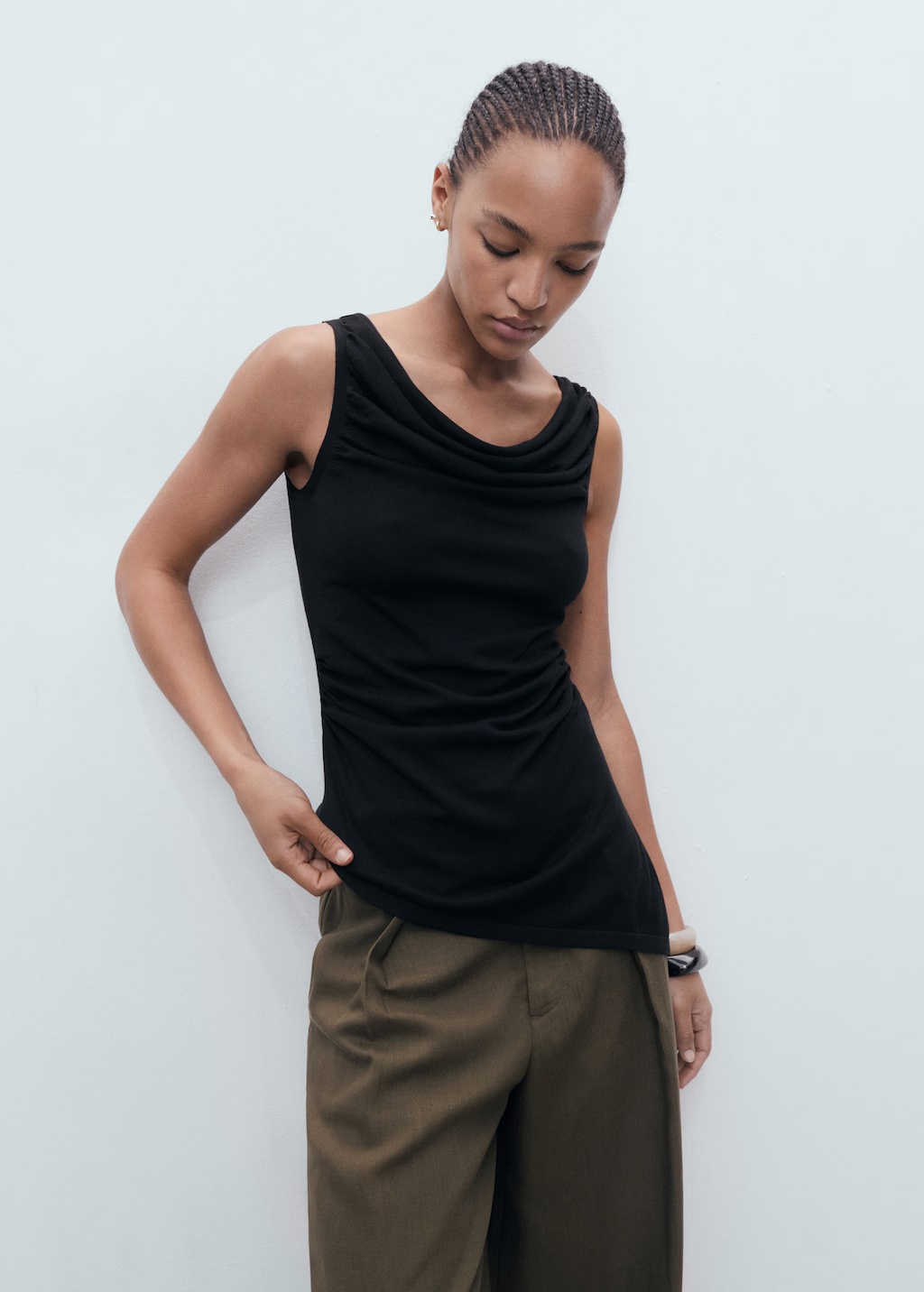 Draped knitted top