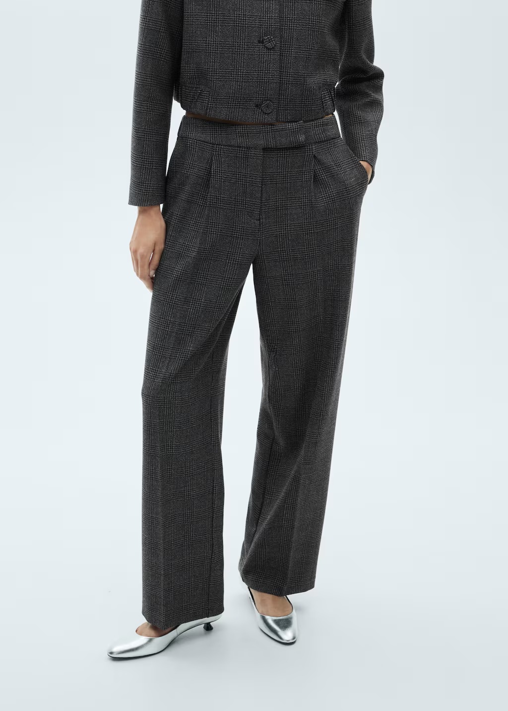 Tweed straight trousers