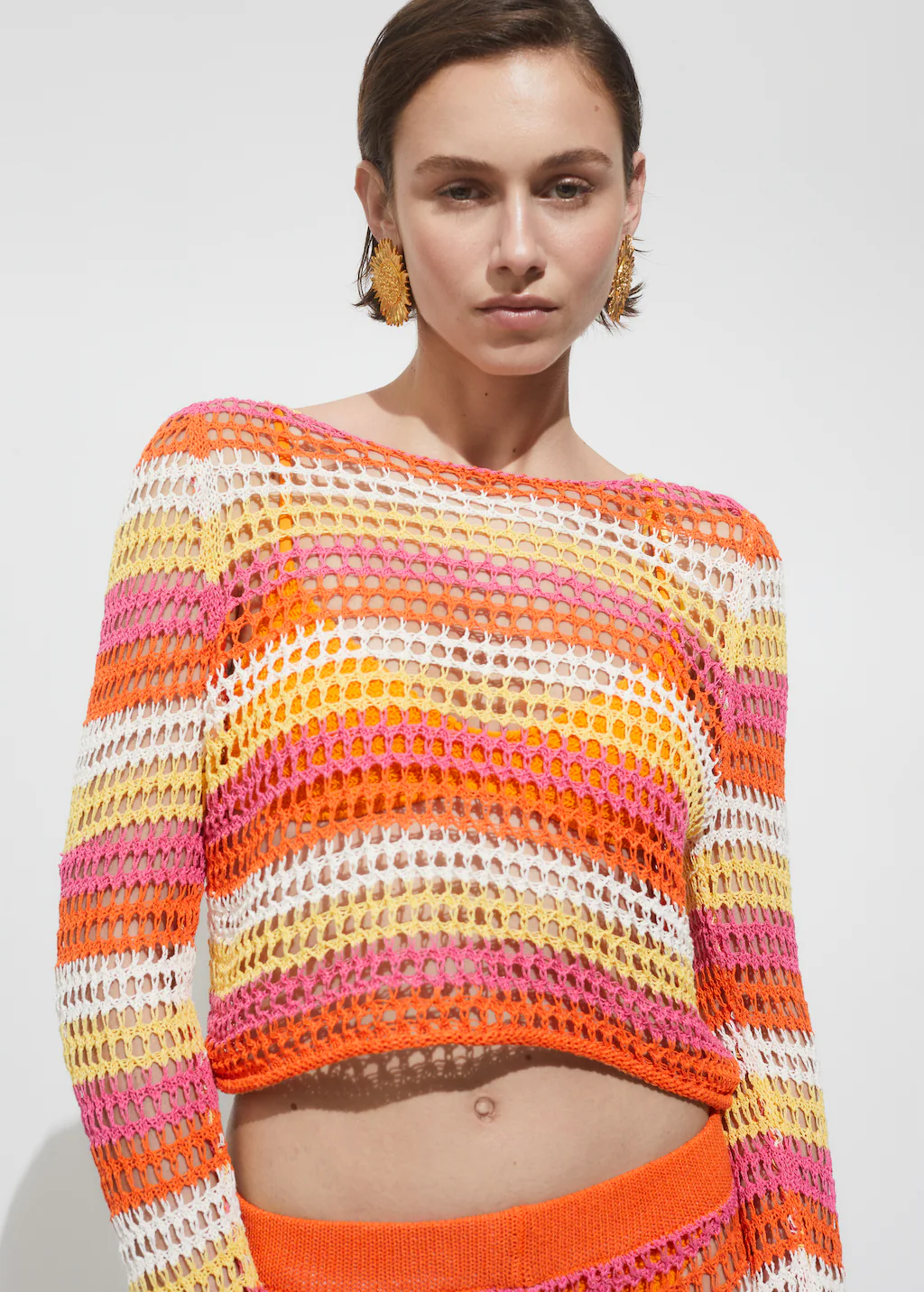 Combined crochet sweater