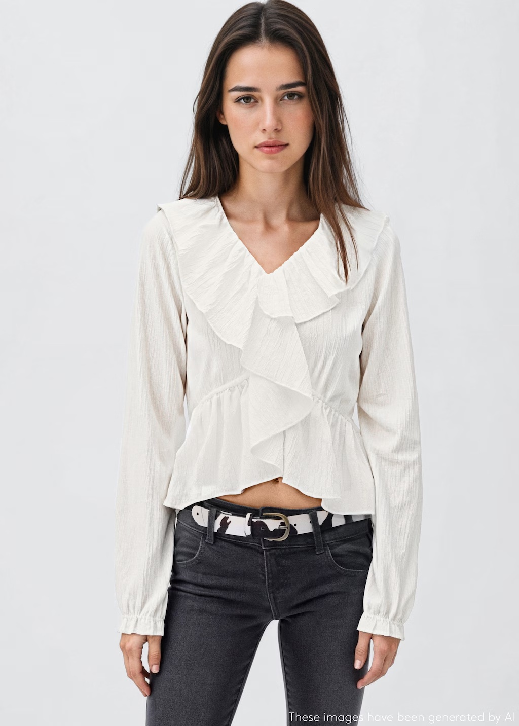 Ruffled cross blouse