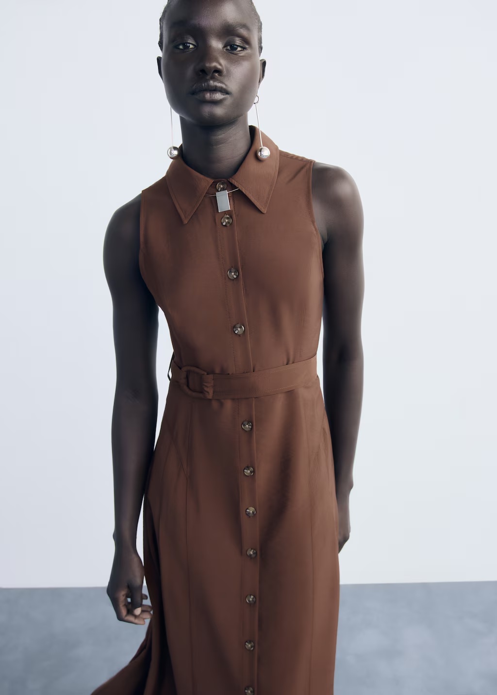 Belt shirt dress