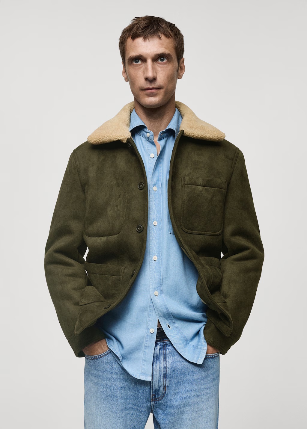 Double face jacket with fleece lining