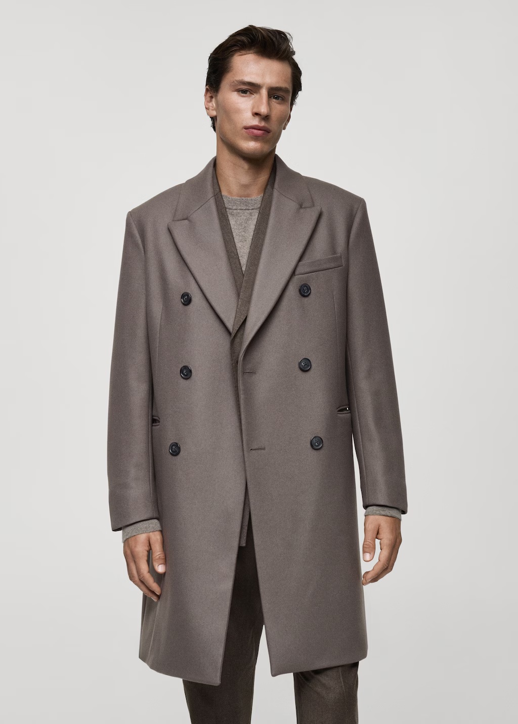 100% Italian wool double-breasted coat