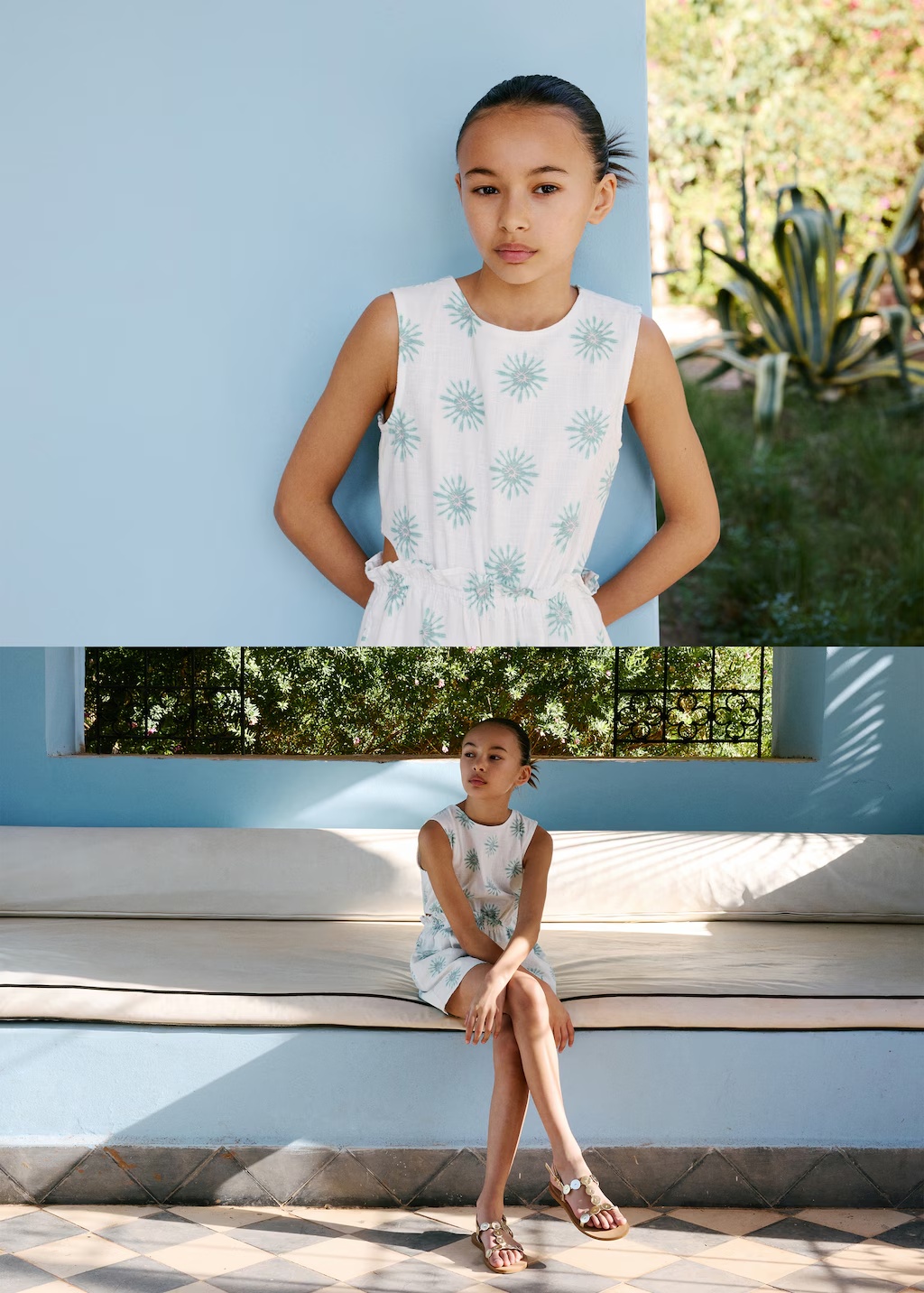 Printed jumpsuit with openings