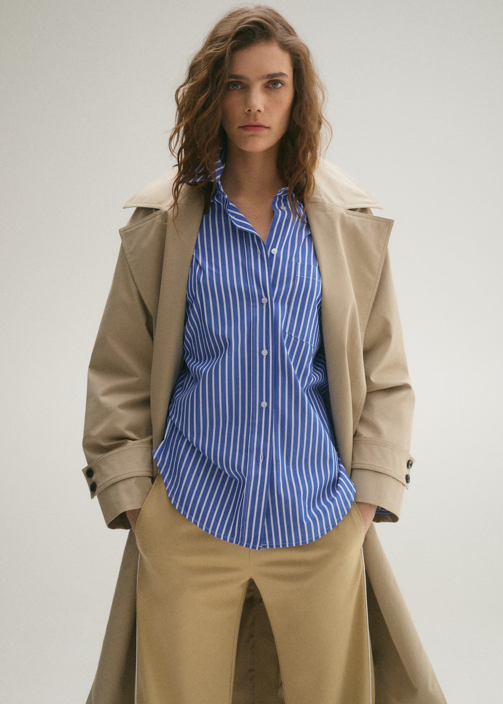 Combined striped shirt