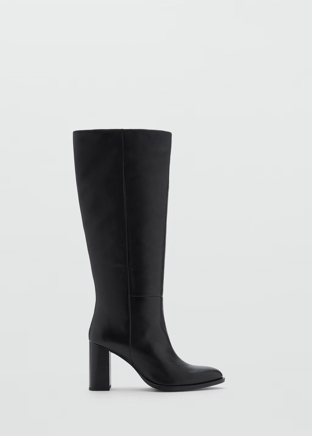 High heel leather boot