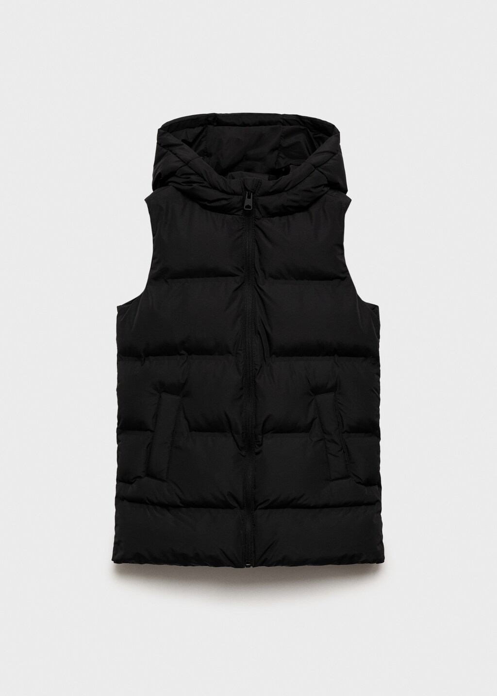Quilted gilet with hood