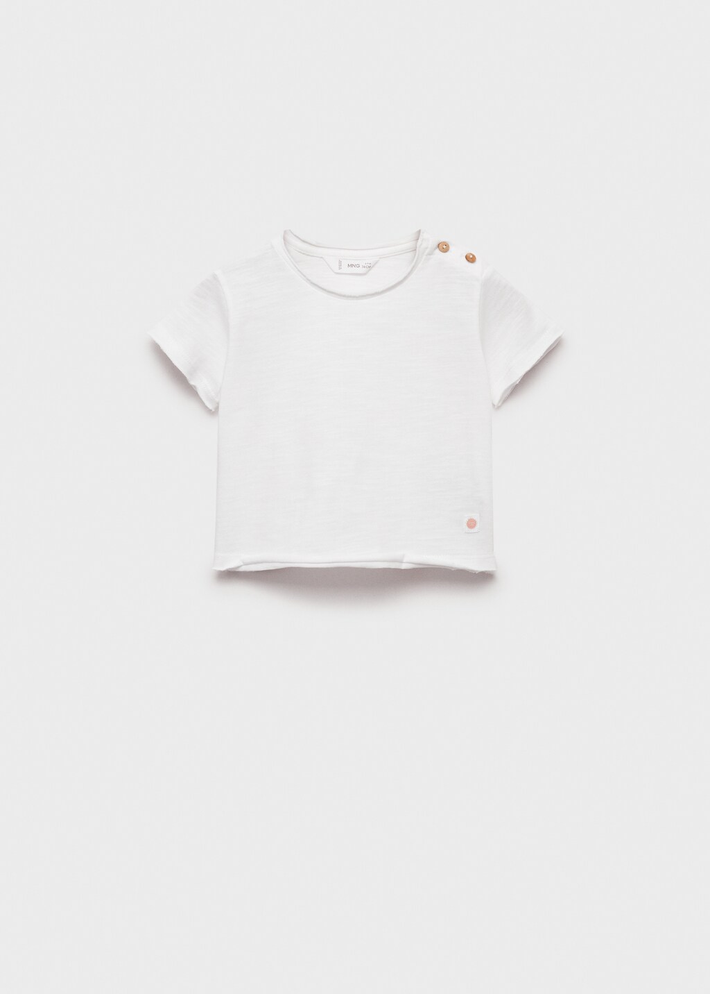 Buttoned cotton T-shirt