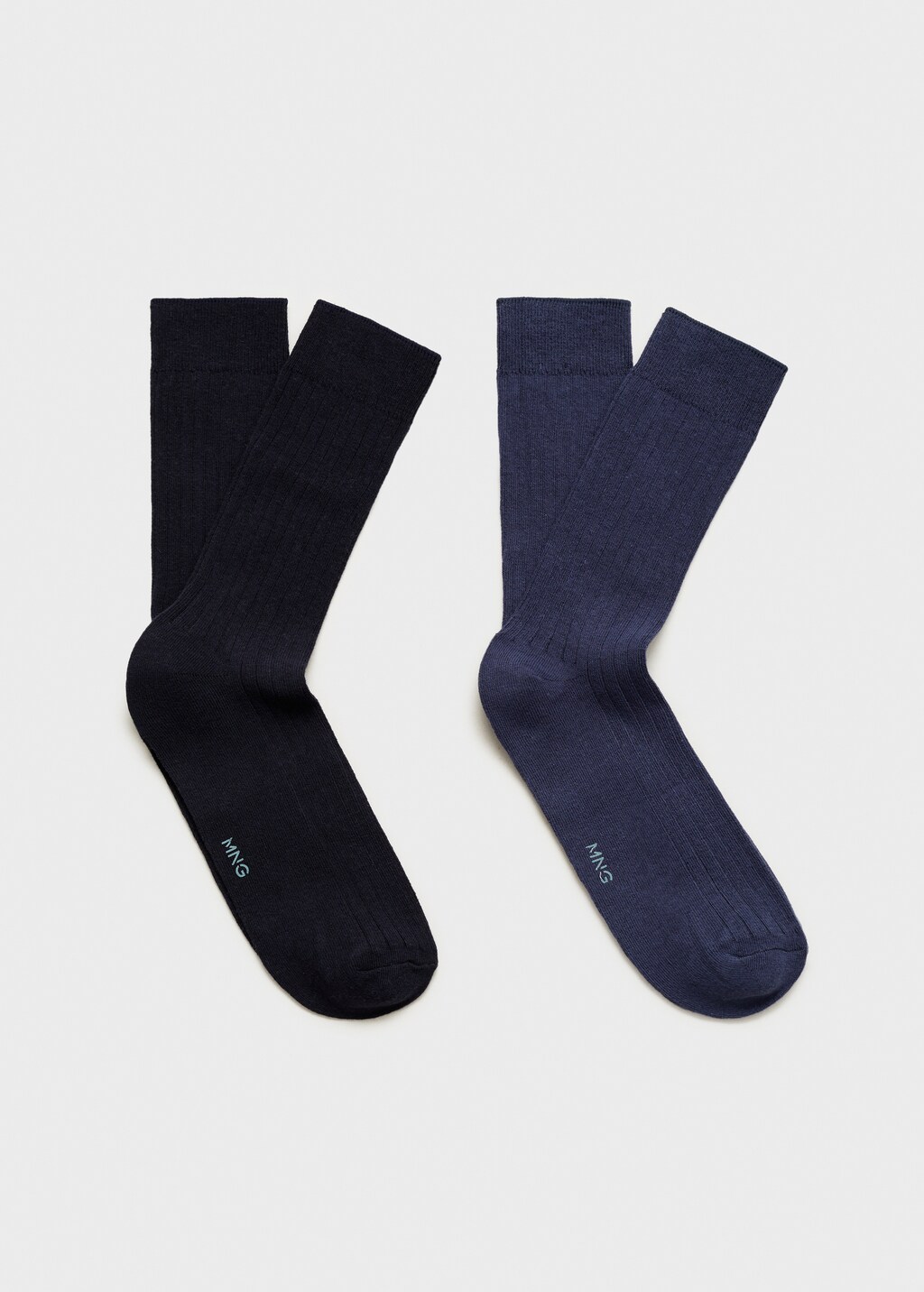 Pack of 2 ribbed cotton socks