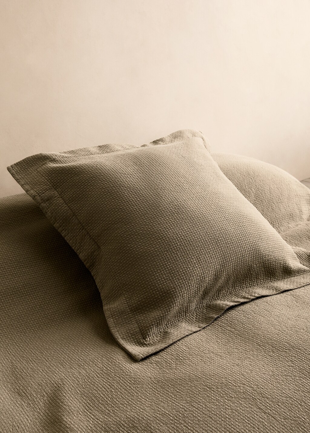 Cotton jacquard mini-check bed cushion cover 50x50 cm