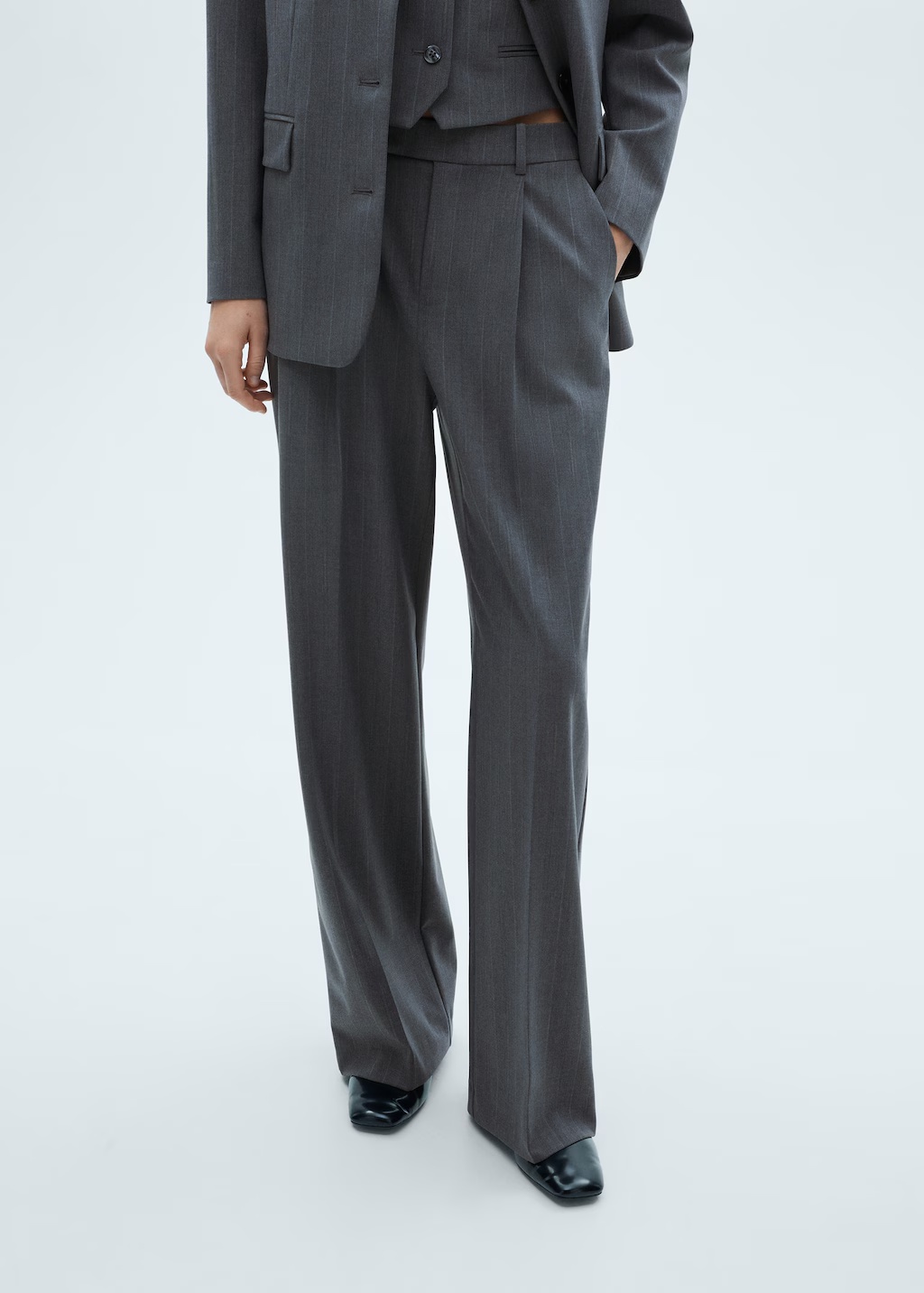 Pinstripe suit trousers