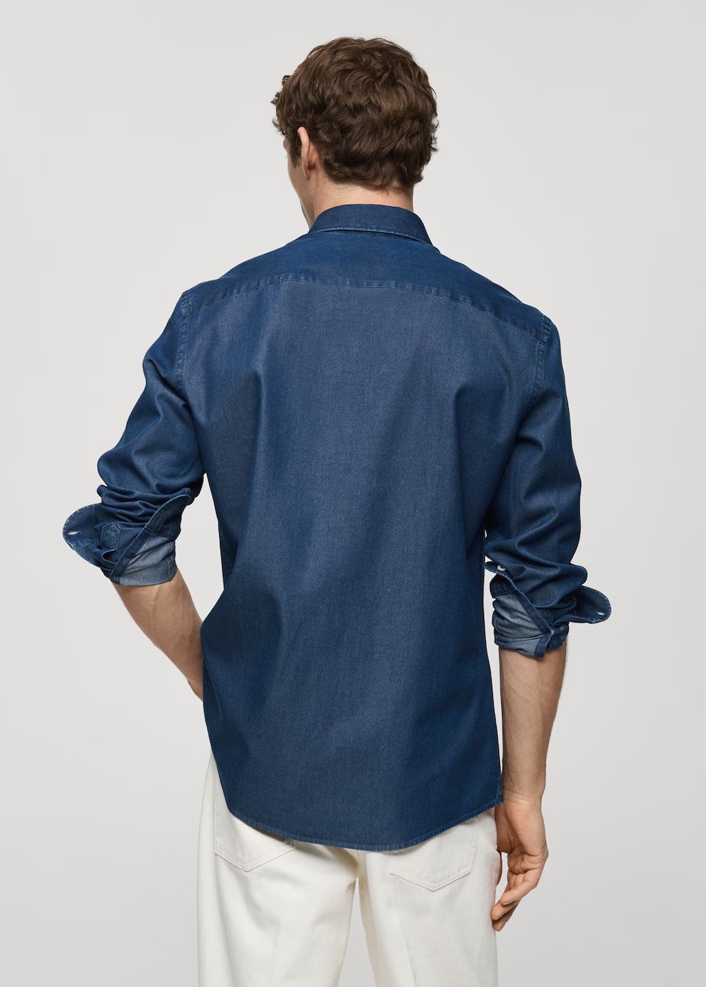 Slim fit cotton chambray shirt 4 Slim fit cotton chambray shirt
