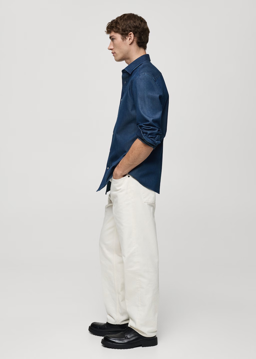 Slim fit cotton chambray shirt 6 Slim fit cotton chambray shirt