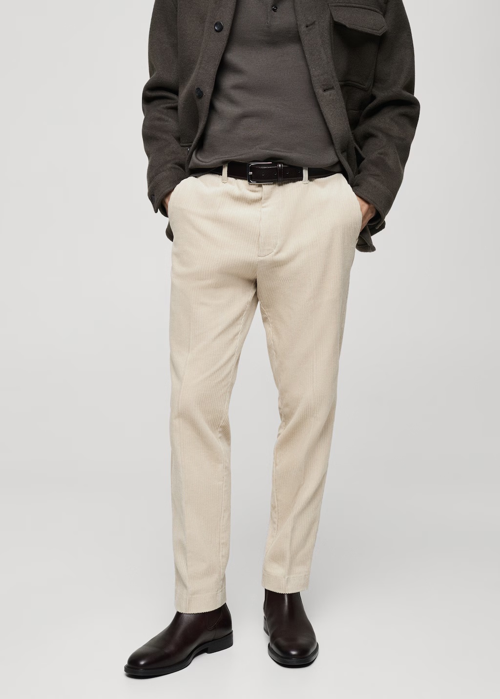 Corduroy regular-fit pants