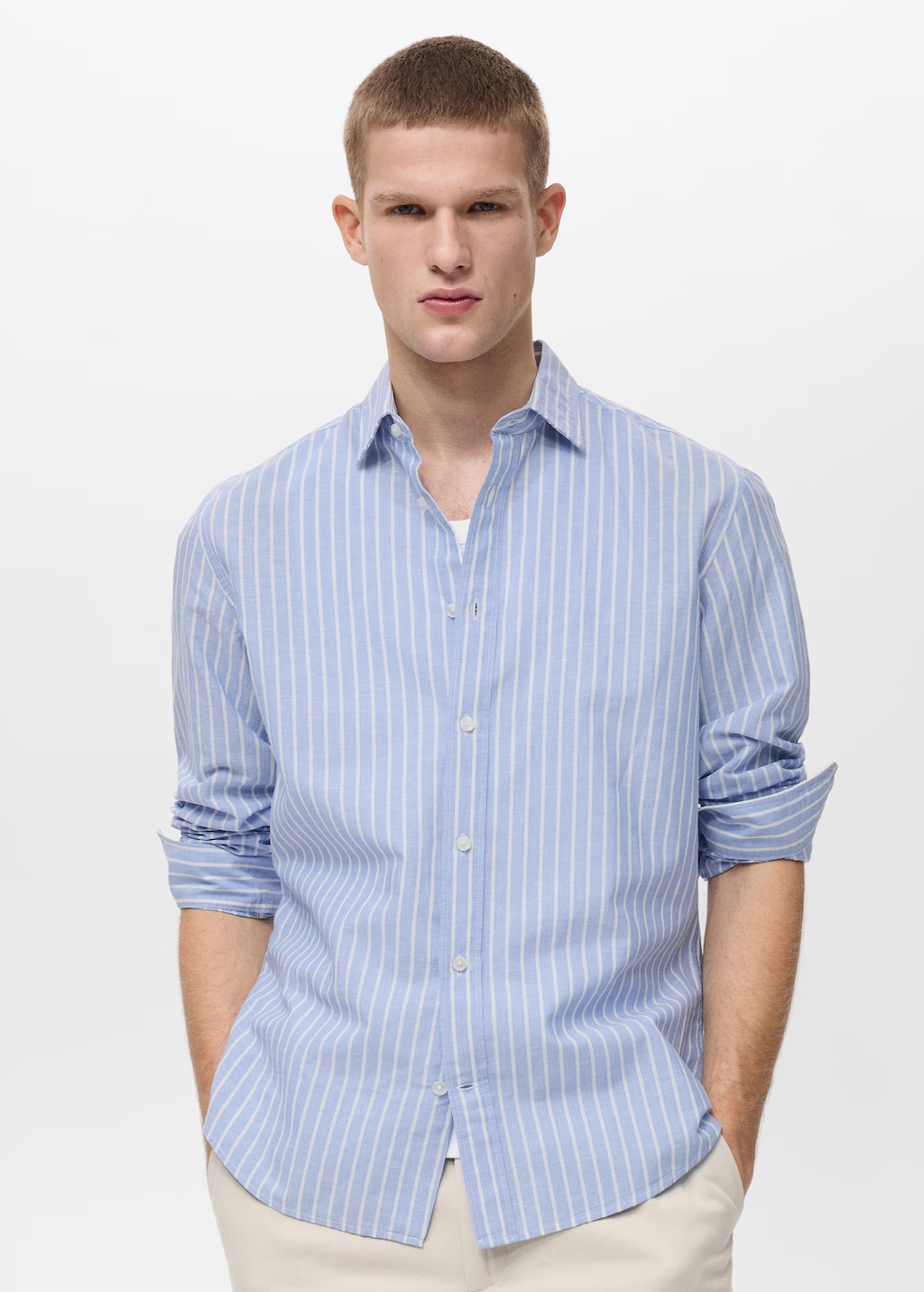 Striped cotton linen shirt