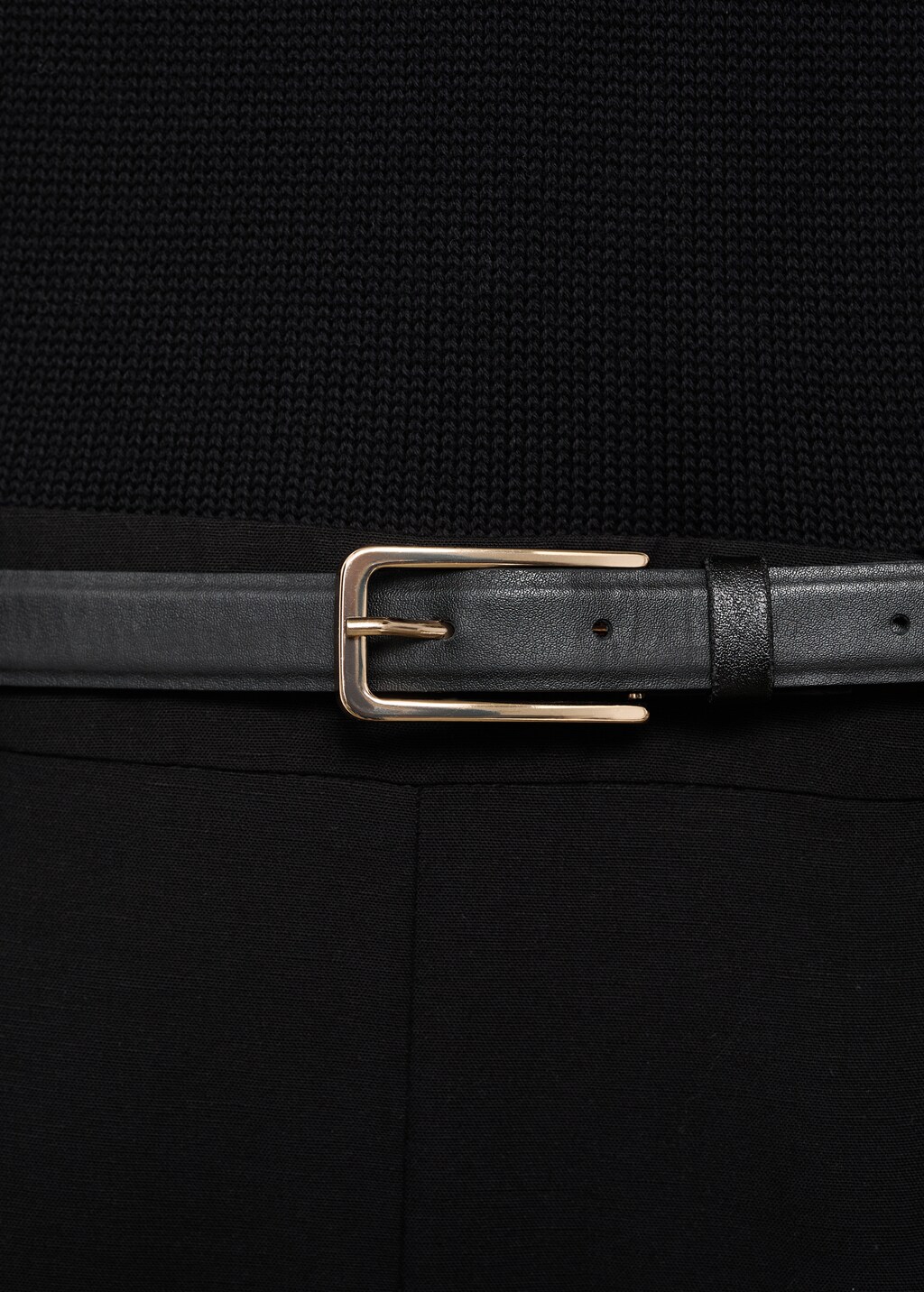 Combined-fabric jumpsuit with belt 8 Combined-fabric jumpsuit with belt