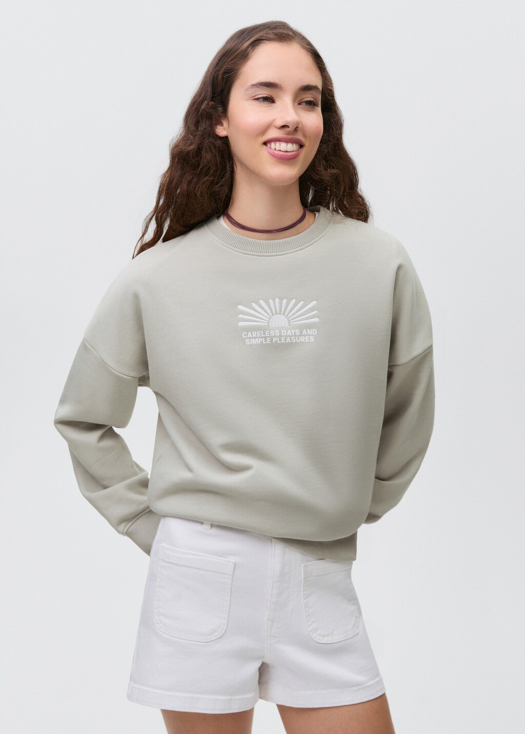 Printed cotton sweatshirt