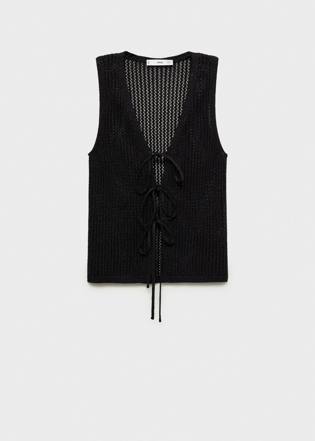 Openwork knitted waistcoat