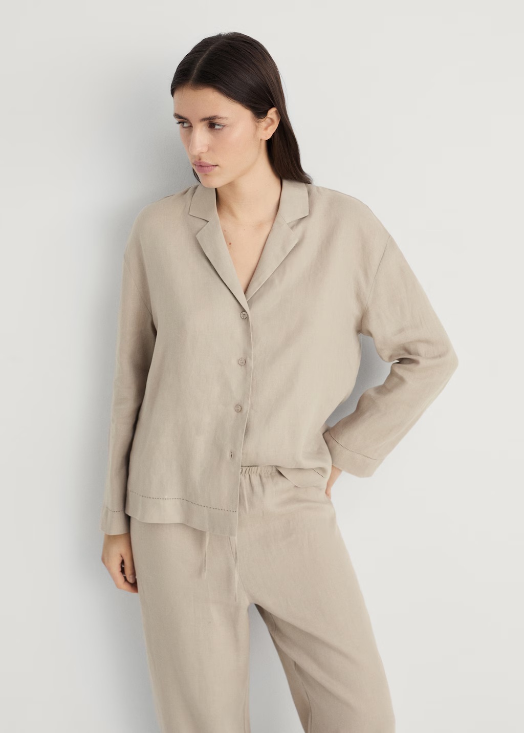 Linen-blend shirt