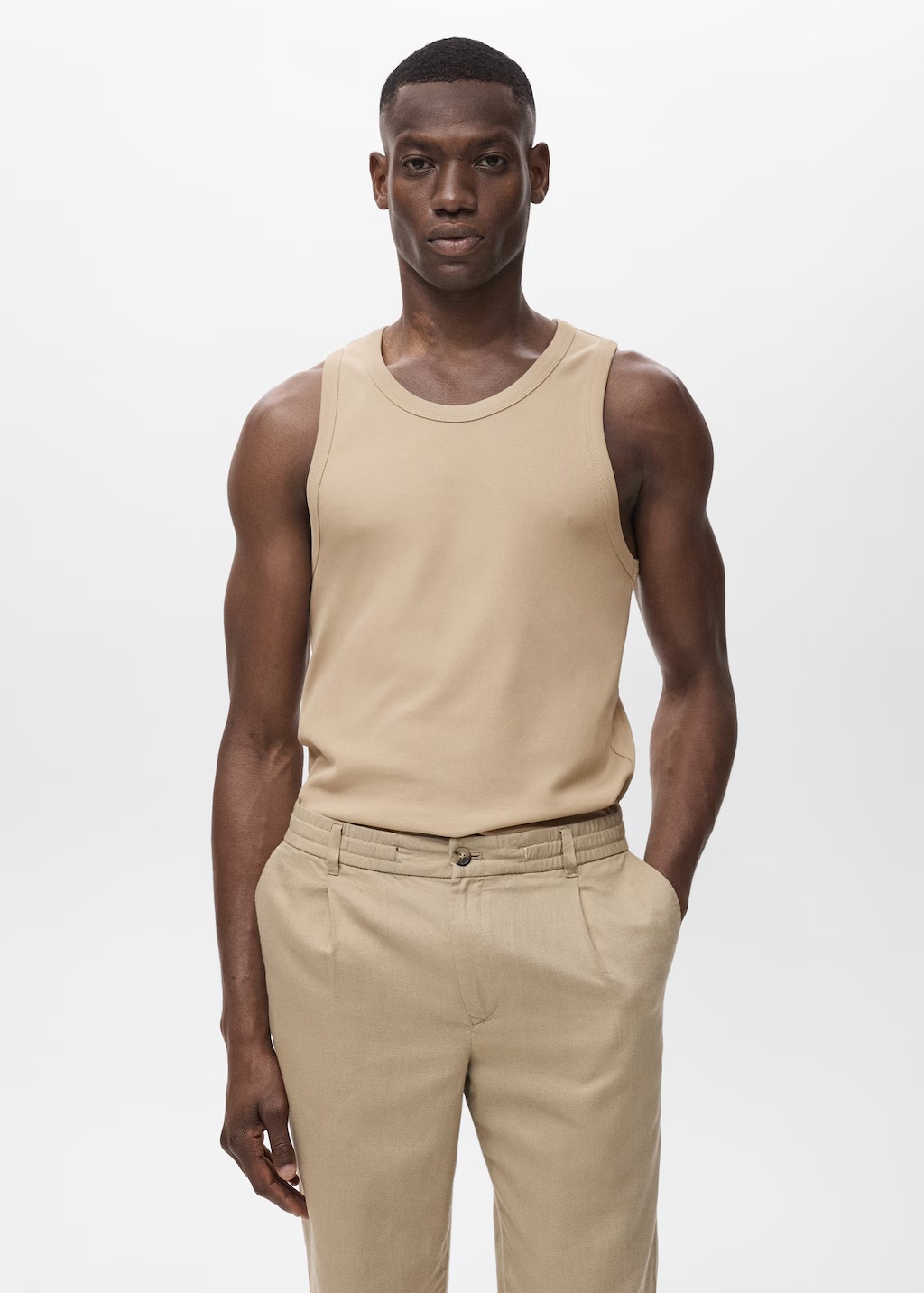Slim-fit ribbed tank top