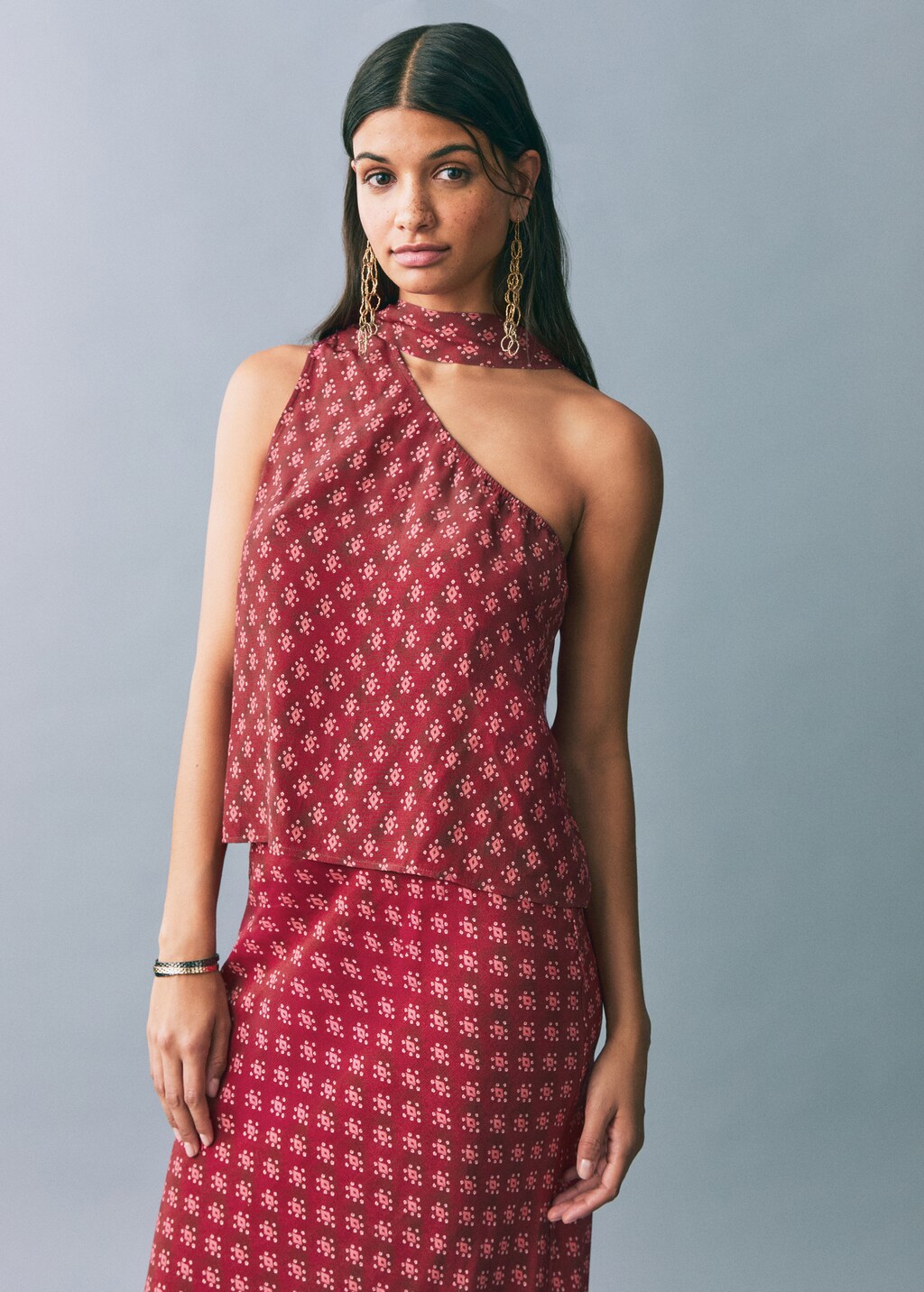 Printed long skirt