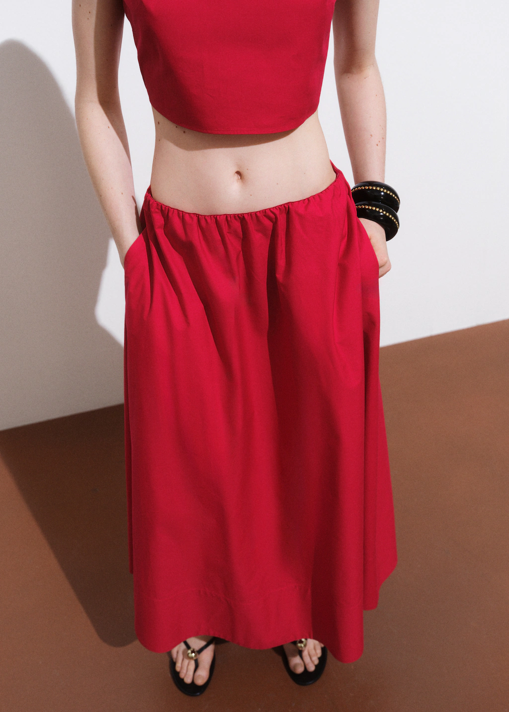 Flared cotton skirt