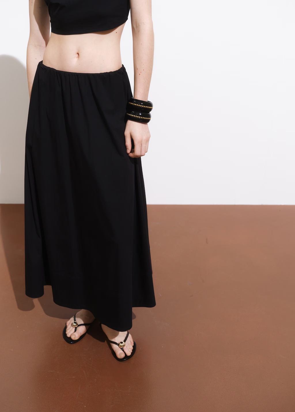 Flared cotton skirt