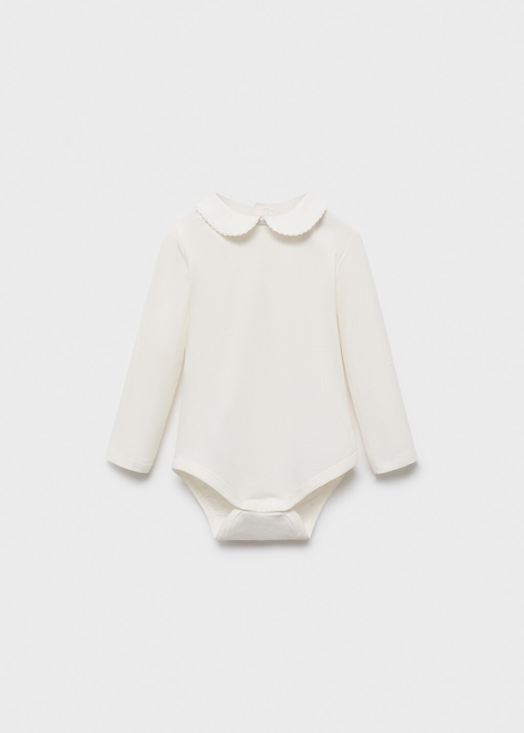 Cotton bodysuit with Peter Pan collar