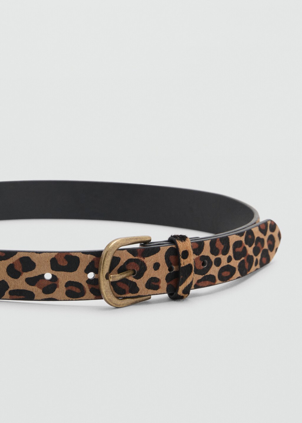 Animal print leather belt