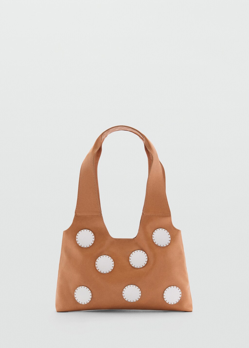 Leather shoulder bag with mirrors