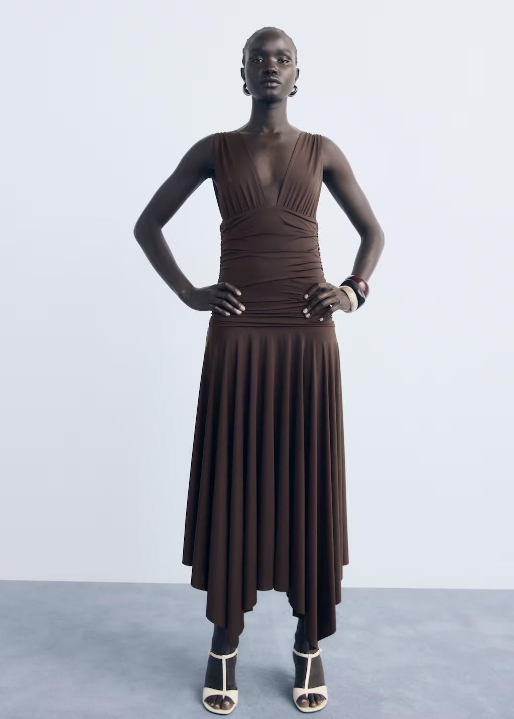 Long dress with contrasting design 3 Long dress with contrasting design
