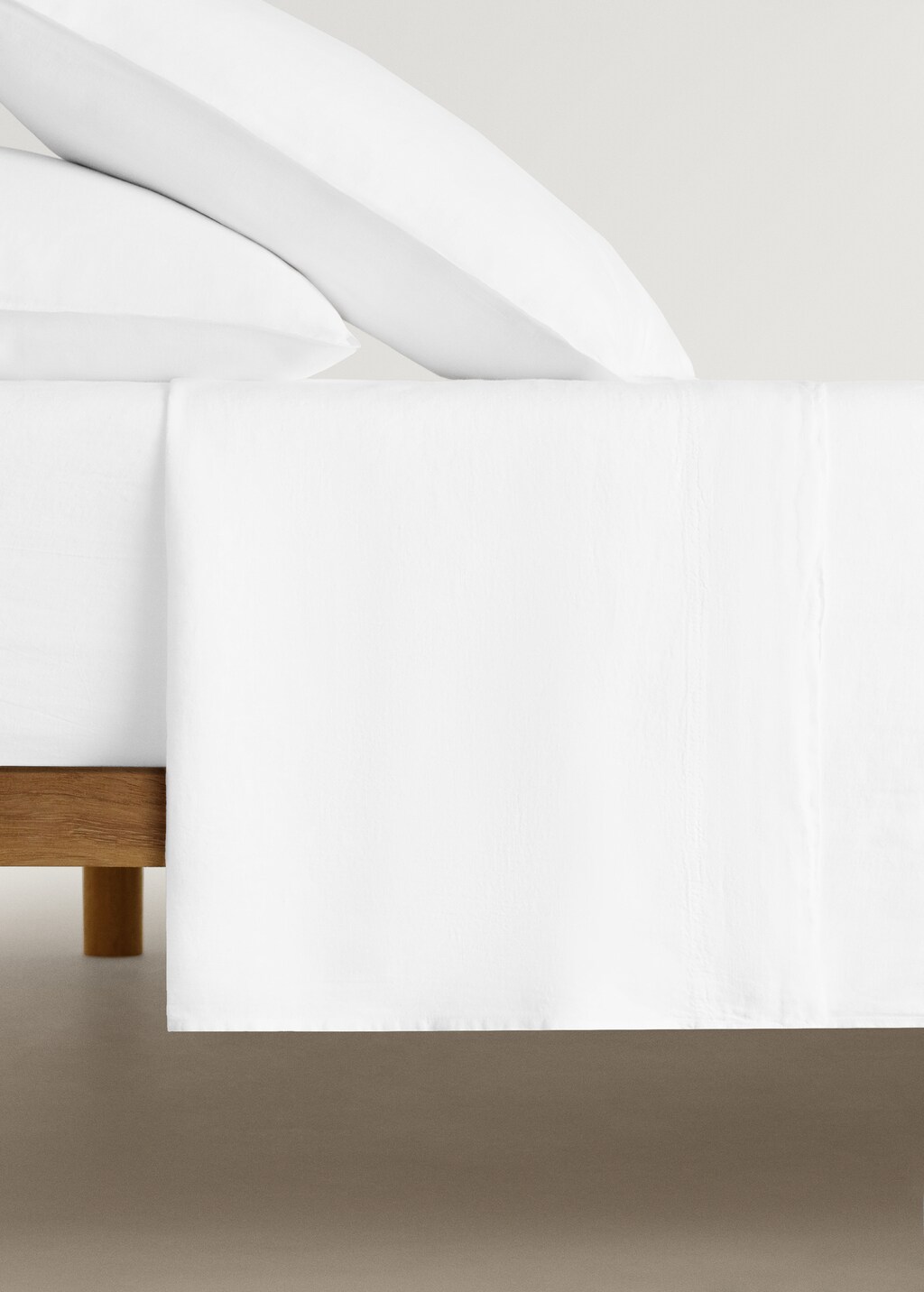 Washed linen top sheet for 90 cm bed