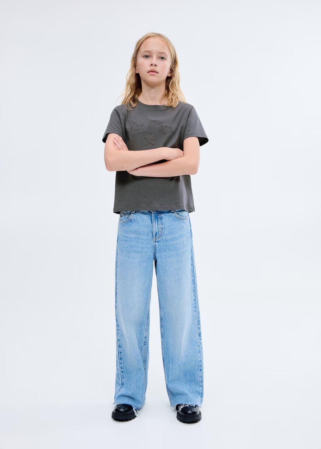 Embroidered cotton T-shirt