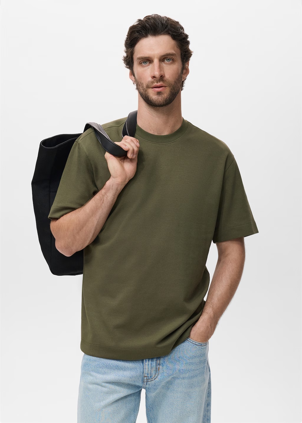 Relaxed-fit sweatshirt fabric t-shirt