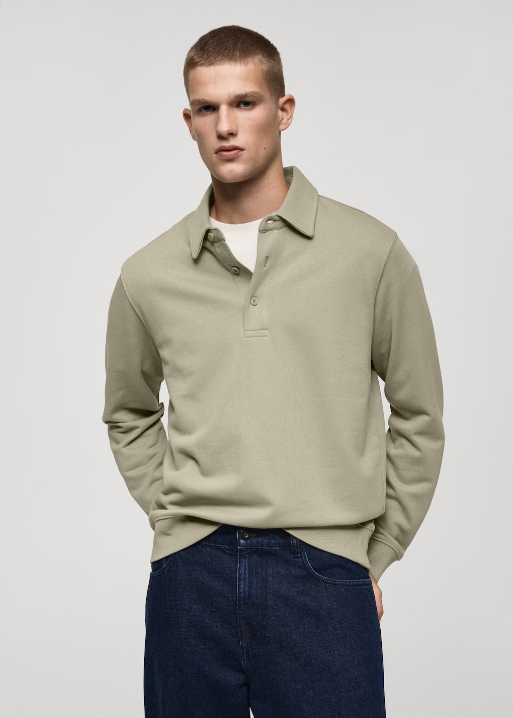 100% cotton polo sweatshirt