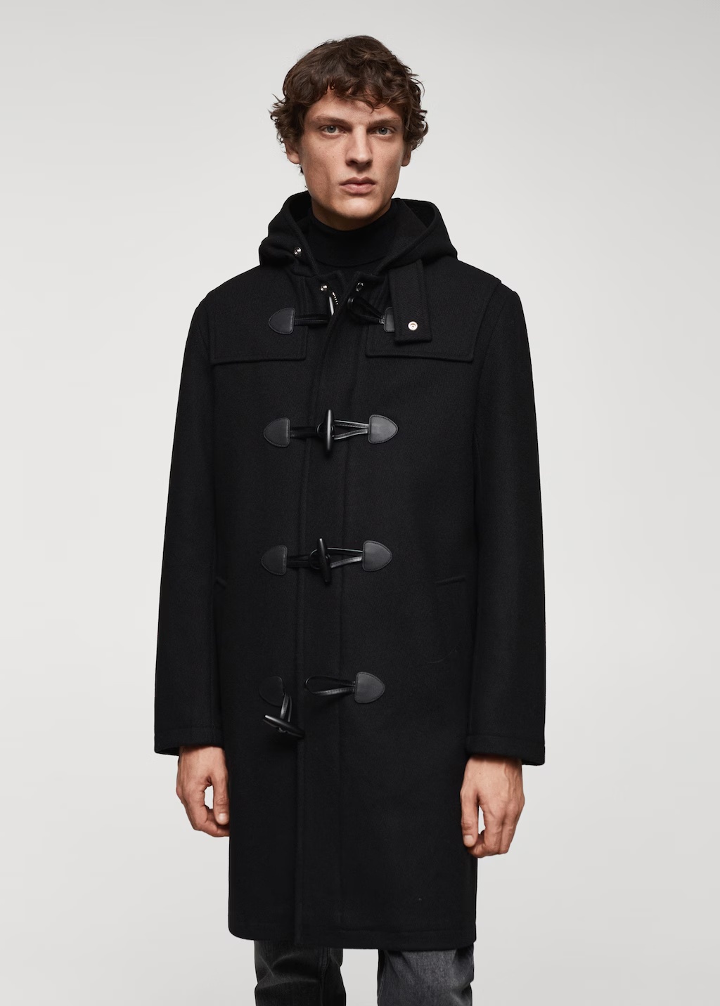 Wool hooded coat