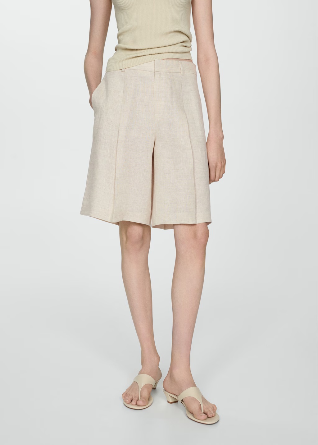 100% linen bermuda shorts