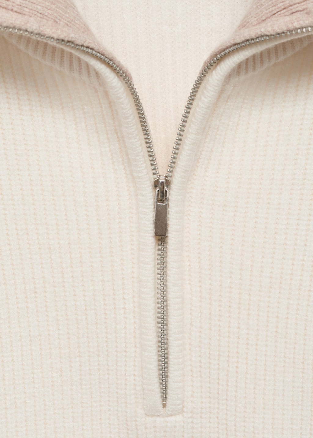 Sweater with contrasting zipper collar 6 Sweater with contrasting zipper collar