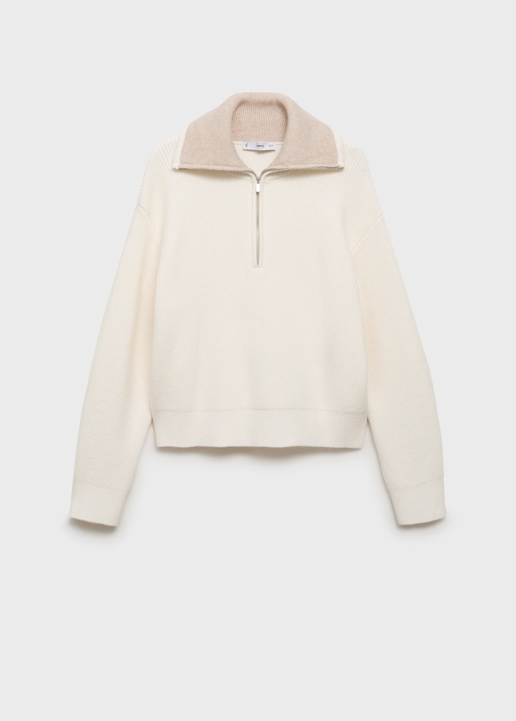 Sweater with contrasting zipper collar 7 Sweater with contrasting zipper collar
