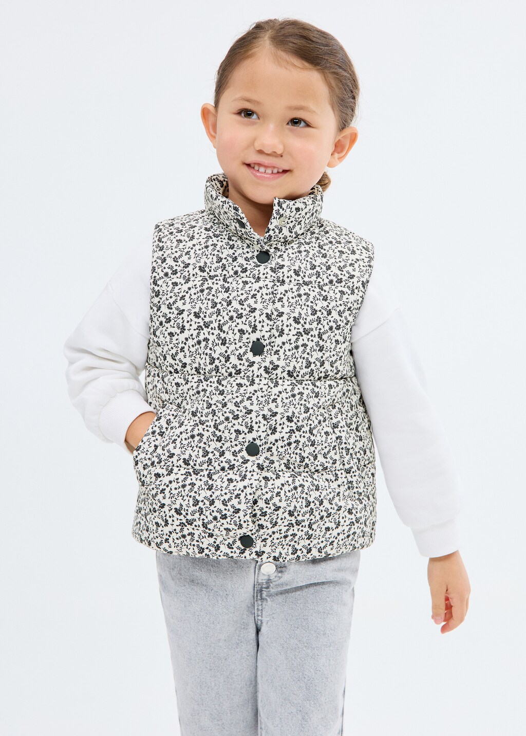 Floral quilted gilet