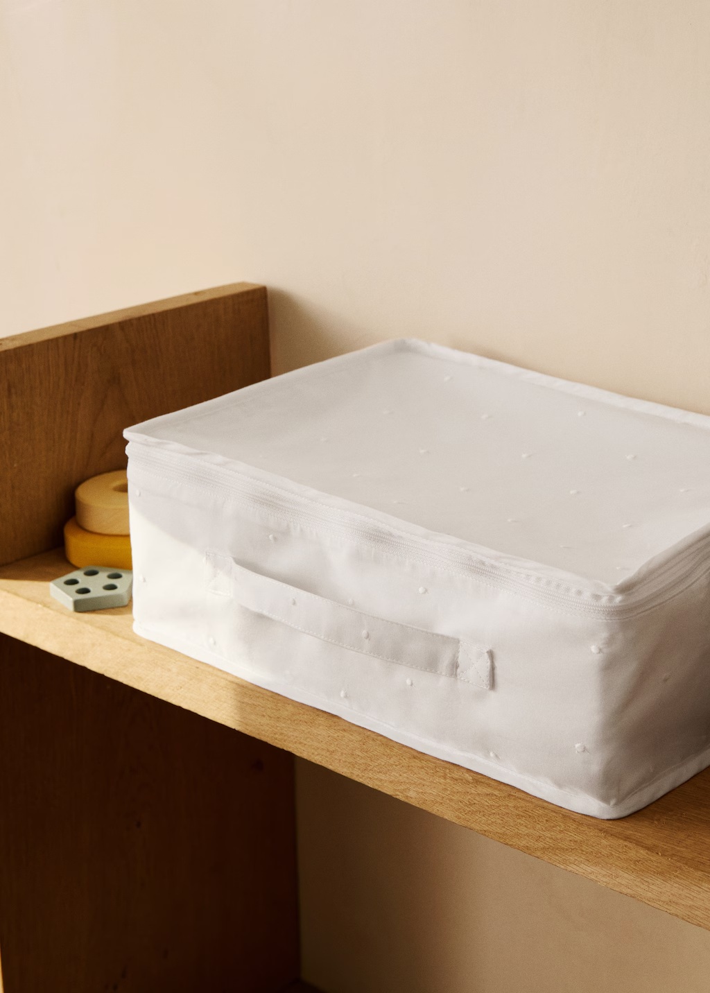 Organising box with embroidered details