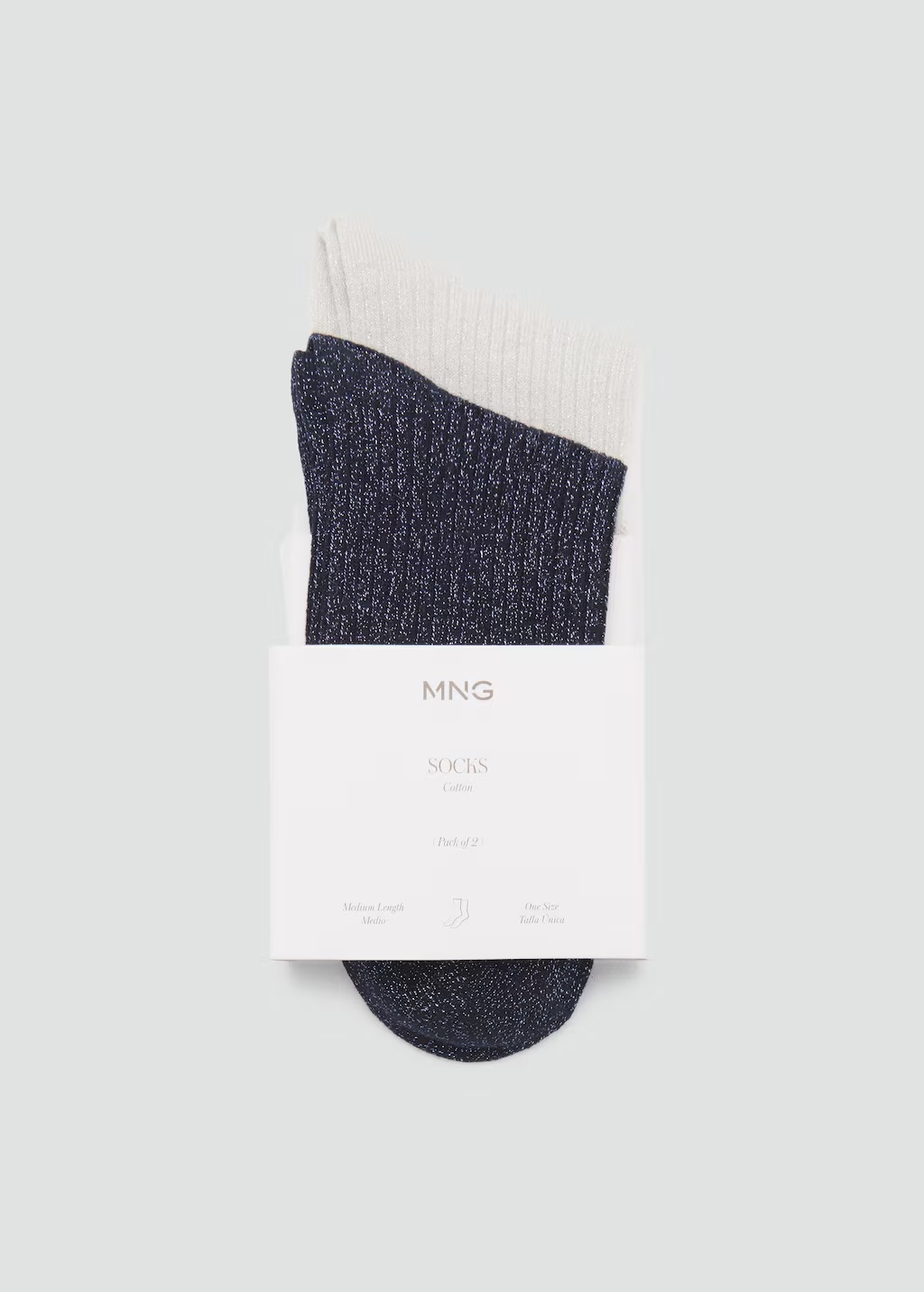Pack of 2 ribbed lurex socks