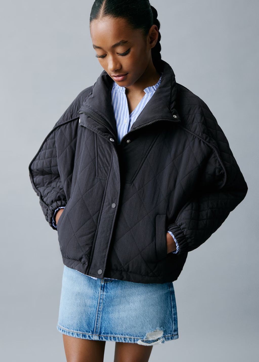 Oversize quilted down anorak