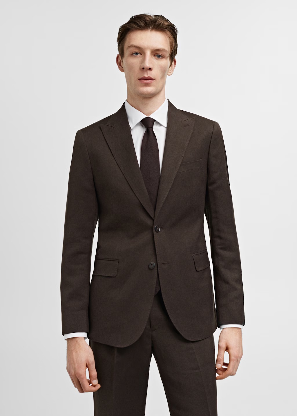Slim-fit linen and cotton suit jacket