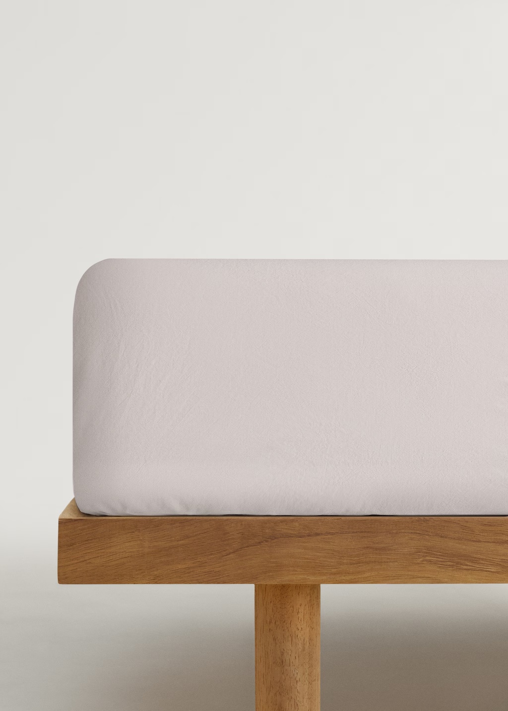 Washed cotton fitted sheet for 90 cm bed